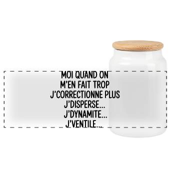 Tontons Flingueurs J'dynamite J'disperse J'ventile - Boîte à biscuits avec couvercle en bois - blanc - Devant