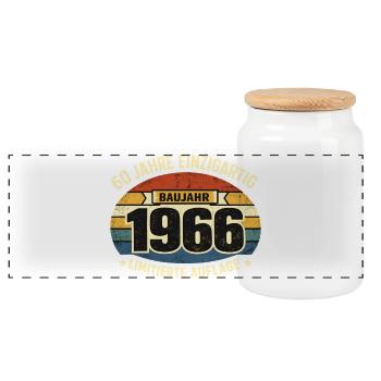 60e anniversaire 1966 Légende Vintage Drôle - Boîte à biscuits avec couvercle en bois - blanc - Devant