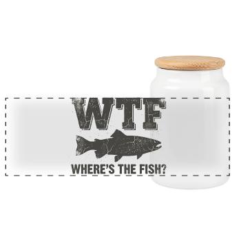 Angler Humor Shirt für Fischer - Panorama Keksdose mit Holzdeckel - Weiß - Vorne