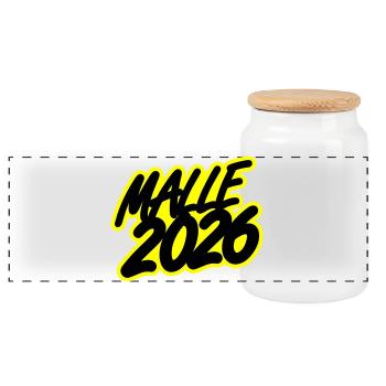 Malle 2026 - Panoramic Cookie Jar with Wooden Lid - white - Front