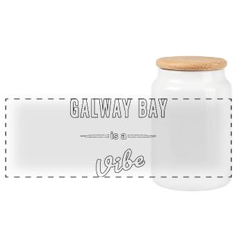 Galway Bay est une vraie vibe expression - Boîte à biscuits avec couvercle en bois - blanc - Devant