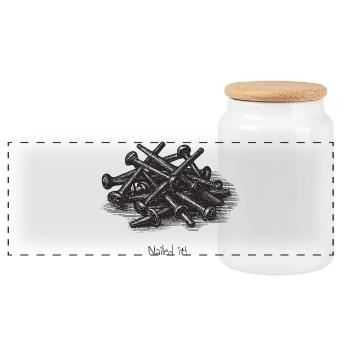 Nailed it! - Panoramic Cookie Jar with Wooden Lid - white - Front