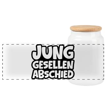 Junggesellenabschied Jga - Panorama Keksdose mit Holzdeckel - Weiß - Vorne