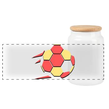 Fußball Fan 2026 Action - Panorama Keksdose mit Holzdeckel - Weiß - Vorne