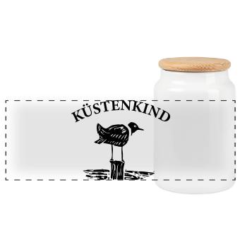 KüstenKind - Panorama Keksdose mit Holzdeckel - Weiß - Vorne