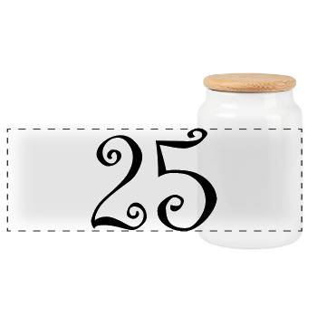 25. 25 YEARS. 25th ANNIVERSARY. 25 YEARS ANNIVERSARY. - Panoramic Cookie Jar with Wooden Lid - white - Front