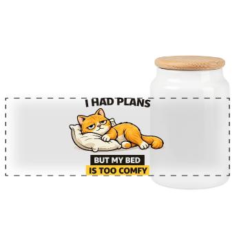 Plans de lits pour chats confortables - Boîte à biscuits avec couvercle en bois - blanc - Devant