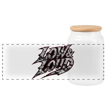 Motif bas et fort pour la scène de tuning automobile Camo - Boîte à biscuits avec couvercle en bois - blanc - Devant