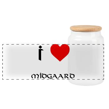 J’adore Midgaard - Boîte à biscuits avec couvercle en bois - blanc - Devant