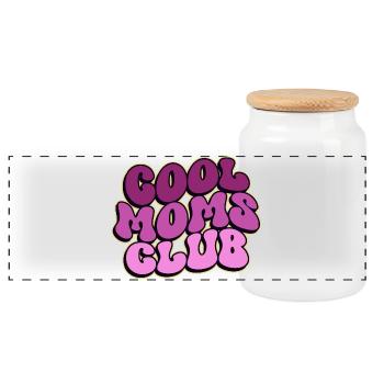 Cool Moms Club - Muttertag Mama Geschenk - Panorama Keksdose mit Holzdeckel - Weiß - Vorne