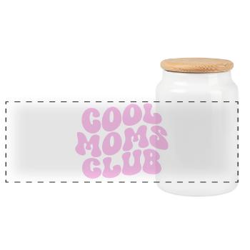 Cool Moms Club - Muttertag Mama Geschenk - Panorama Keksdose mit Holzdeckel - Weiß - Vorne