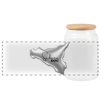 Siciliana Doc Damen & Kinder T-Shirt  - Panorama Keksdose mit Holzdeckel - Weiß - Vorne