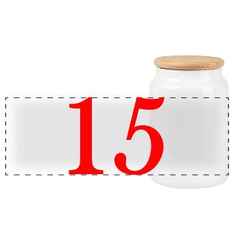 15. 15 ANS. 15e ANNIVERSAIRE. ANNIVERSAIRE 15 ANS. - Boîte à biscuits avec couvercle en bois - blanc - Devant