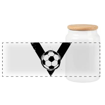 Football V Victory Crest Grunge - Boîte à biscuits avec couvercle en bois - blanc - Devant