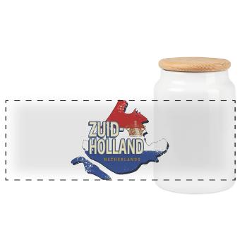 Südholland Niederlande Retro Landkarte Holland - Panorama Keksdose mit Holzdeckel - Weiß - Vorne