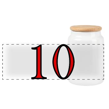 10. 10 YEARS. 10th ANNIVERSARY. 10 YEAR ANNIVERSARY. - Panoramic Cookie Jar with Wooden Lid - white - Front