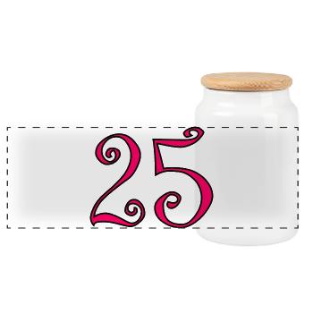 25. 25 YEARS. 25th ANNIVERSARY. 25 YEARS ANNIVERSARY. - Panoramic Cookie Jar with Wooden Lid - white - Front