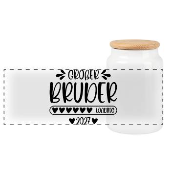 Big Brother 2027 loading - Panoramic Cookie Jar with Wooden Lid - white - Front