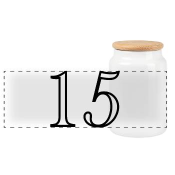 15. 15 YEARS. 15th ANNIVERSARY. 15 YEAR ANNIVERSARY. - Panoramic Cookie Jar with Wooden Lid - white - Front