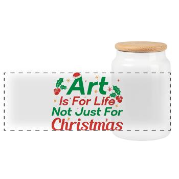 Artist Painter Graphic Art For Christmas Art Gifts - Panoramic Cookie Jar with Wooden Lid - white - Front