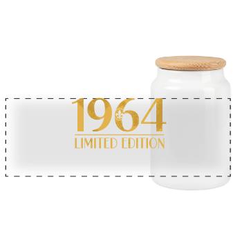 Édition limitée vintage anniversaire 1964 - Boîte à biscuits avec couvercle en bois - blanc - Devant