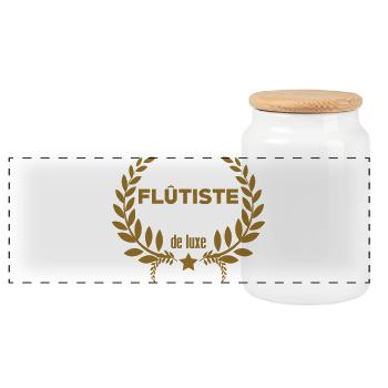 Flûtiste de luxe musicien professionnel - Boîte à biscuits avec couvercle en bois - blanc - Devant