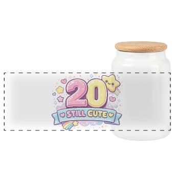 Pastel 20 Toujours mignonne design - Boîte à biscuits avec couvercle en bois - blanc - Devant