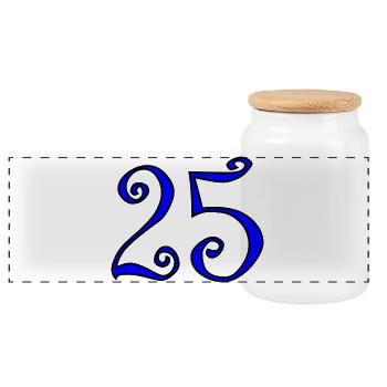 25. 25 YEARS. 25th ANNIVERSARY. 25 YEARS ANNIVERSARY. - Panoramic Cookie Jar with Wooden Lid - white - Front
