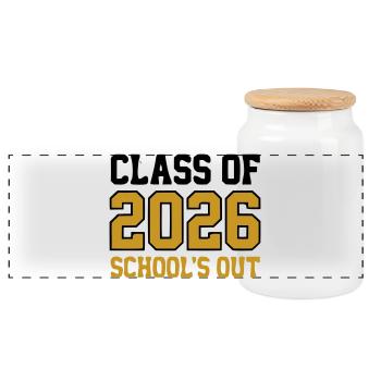 Logo des écoles de la promotion 2026 - Boîte à biscuits avec couvercle en bois - blanc - Devant