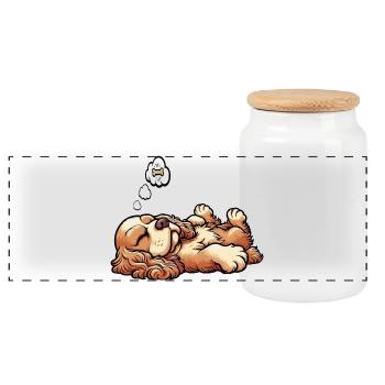 Cocker Spaniel Cocker Dog Cocker Spaniel Owner - Panoramic Cookie Jar with Wooden Lid - white - Front