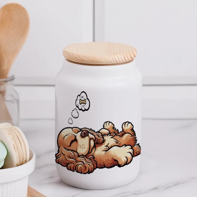 Cocker Spaniel Cocker Dog Cocker Spaniel Owner Panoramic Cookie Jar with Wooden Lid