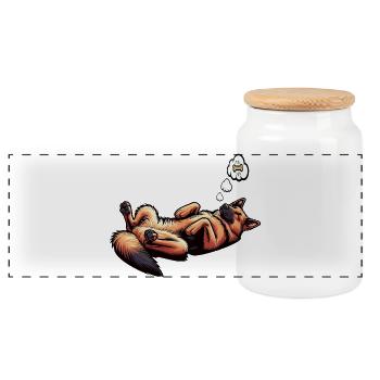 Berger allemand Chiens de berger Chiens de berger - Boîte à biscuits avec couvercle en bois - blanc - Devant