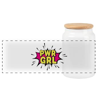 POWER_GIRL - Boîte à biscuits avec couvercle en bois - blanc - Devant