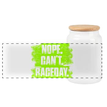 Nope can't raceday Car lover car guy mechanic - Panorama Keksdose mit Holzdeckel - Weiß - Vorne