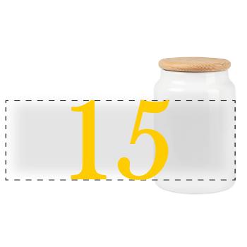 15. 15 ANS. 15e ANNIVERSAIRE. ANNIVERSAIRE 15 ANS. - Boîte à biscuits avec couvercle en bois - blanc - Devant
