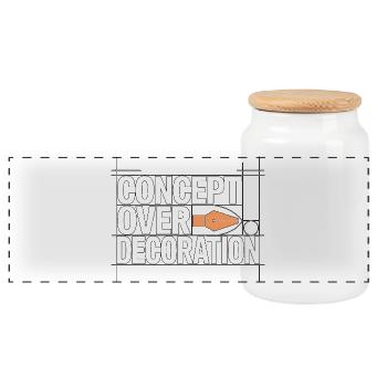 Logo Designer Concept Over Branding Specialist - Panorama Keksdose mit Holzdeckel - Weiß - Vorne
