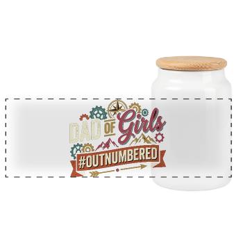 Papa des filles surpassés en nombre Papa au tournevis - Boîte à biscuits avec couvercle en bois - blanc - Devant