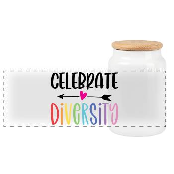 LGBT-Pride-Monat – Vielfalt feiern - Panorama Keksdose mit Holzdeckel - Weiß - Vorne
