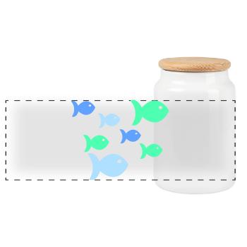 Poisson pastel Poisson de mer tropical - Boîte à biscuits avec couvercle en bois - blanc - Devant