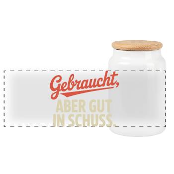 Gebraucht Aber Gut In Schuss Oldtimer Geburtstag - Panorama Keksdose mit Holzdeckel - Weiß - Vorne