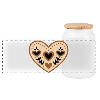 Costume traditionnel folklorique en forme de cœur pour la fête des mères - Boîte à biscuits avec couvercle en bois - blanc - Devant