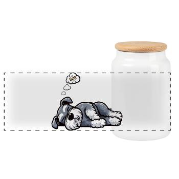 Schnauzer Riesenschnauzer Schnauzerbesitzer - Panorama Keksdose mit Holzdeckel - Weiß - Vorne