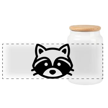 raton laveur - Boîte à biscuits avec couvercle en bois - blanc - Devant