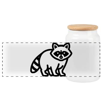 raton laveur - Boîte à biscuits avec couvercle en bois - blanc - Devant