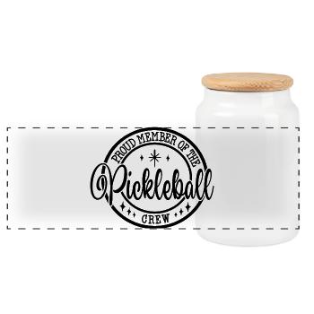 Don fier d’un membre de l’équipe de pickleball - Boîte à biscuits avec couvercle en bois - blanc - Devant