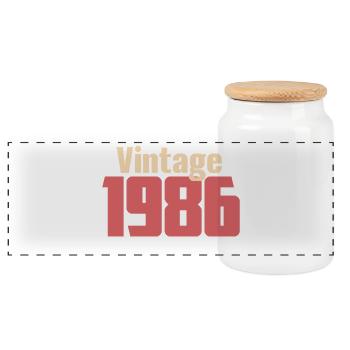 Art Déco 40 Ans Quarantaine Cadeau Rétro 1986 - Boîte à biscuits avec couvercle en bois - blanc - Devant