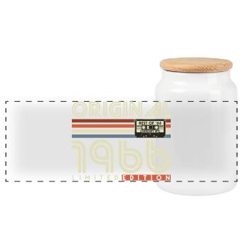 60e anniversaire 1966 cadeau rétro vintage vintage - Boîte à biscuits avec couvercle en bois - blanc - Devant