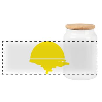 Sun Artistic Performance - Panoramic Cookie Jar with Wooden Lid - white - Front