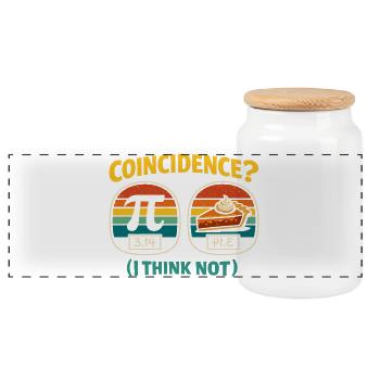 Pi Tag Coincidence I Think Not Mathe Design - Panoramic Cookie Jar with Wooden Lid - white - Front