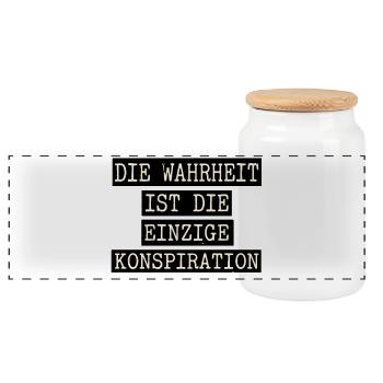 Mehr Wahrheit - Panorama Keksdose mit Holzdeckel - Weiß - Vorne